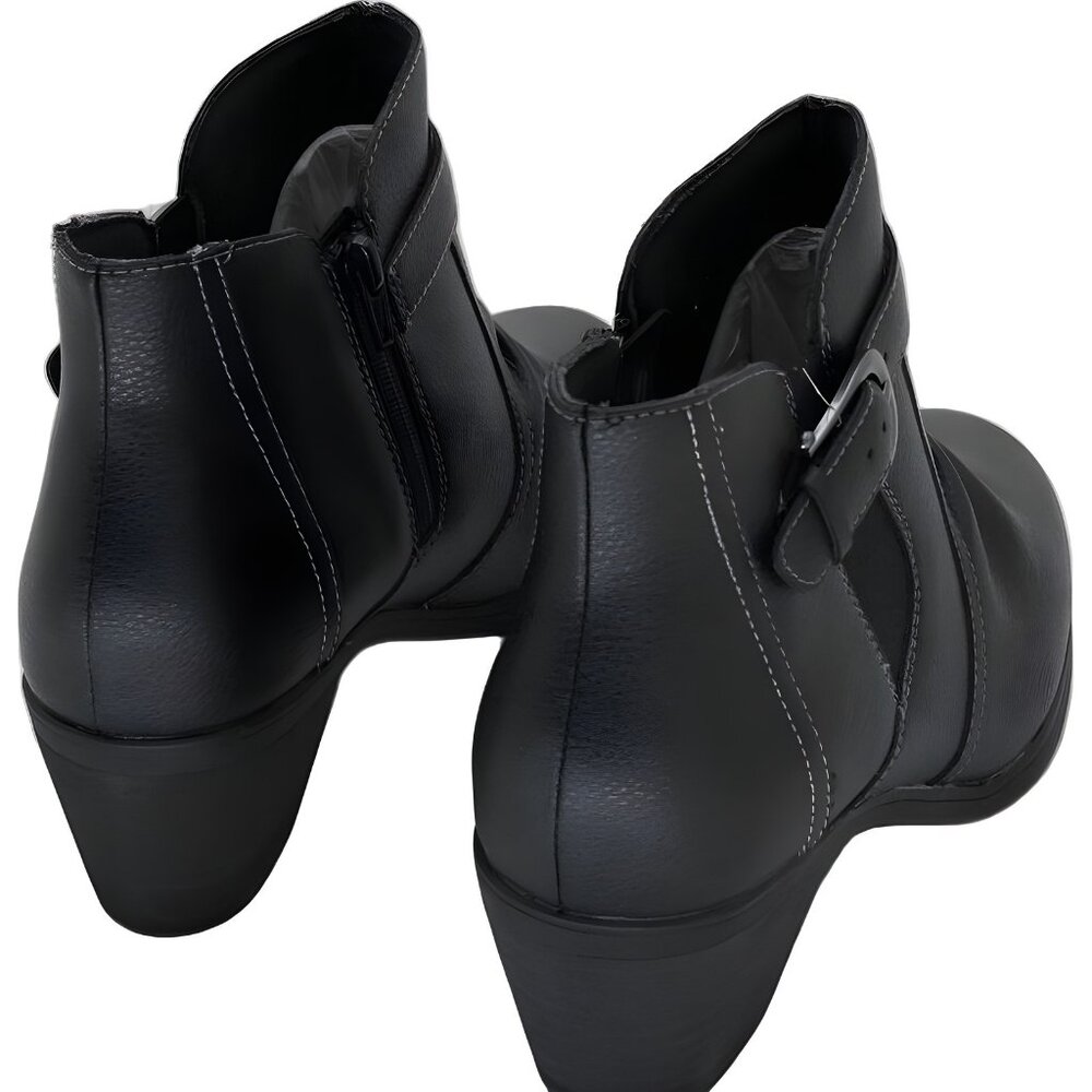 Clarks Emily 2 Opal Black Leather Ankle Boots Buckle Zip Women's US 8M - Picture 3 of 6